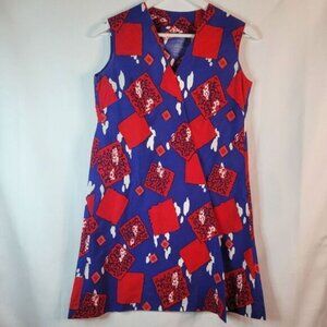 Vintage Handmade Cotton Wrap Front Mini Dress